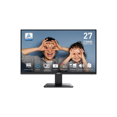 MSI PRO MP273U Eye Care Monitor | 27" IPS 3840x2160@60Hz UHD, 300nits, 4ms GTG, 2x3W Speakers, HDMI And DP MSI PRO MP273U Eye Care Monitor