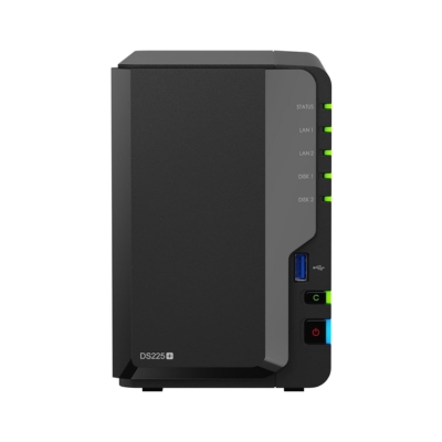 Synology DS225+ 2-bay NAS designed for secure file storage, versatile management, and smooth performance in home or office networks.
