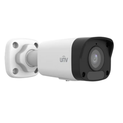 UNV 2MP PoE bullet IP camera with built-in microphone IPC2122LB-ASF40K-A featuring 1080P full HD video, Smart IR up to 30 meters, and IP67 weatherproof rating