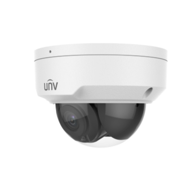 UNV 2MP PoE dome IP camera IPC322LB-ASF28K-A with built-in microphone, 1080P full HD video, Smart IR night vision up to 30 meters, and IP67 weatherproof design