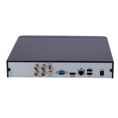 UNV 4-channel hybrid CCTV XVR designed for mixed surveillance systems, featuring 5MP analog support, 4MP IP compatibility, and SATA HDD storage