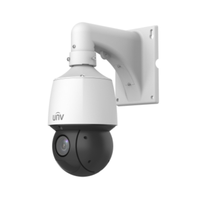 UNV 4MP PTZ Security Camera designed for large-area surveillance, featuring 25X zoom capability, Smart IR 100m range, smooth PTZ movement, and sharp 4MP video quality.