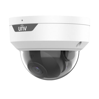 UNV 8MP Easy Star Dome Camera featuring high-resolution 8MP imaging, built-in microphone, Smart IR night vision up to 30m, IK10 vandal-resistant design, and IP67 weatherproof housing.