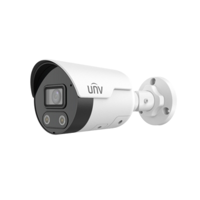 UNV IPC2128SB-ADF40KMC-I0 AI-enabled 8MP Ultra HD bullet camera with SD storage, audio capability, and advanced surveillance features for professional use.