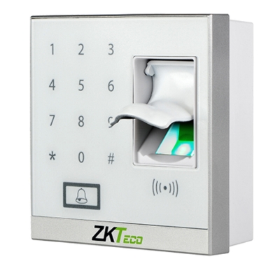 ZKTeco X8S fingerprint and card access device supporting 500 fingerprints, 500 cards, and 500 PIN users.