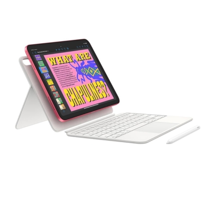 Apple iPad 11-inch Wi-Fi model in Pink featuring 256GB storage and powered by the A16 chip for smooth performance and multitasking.