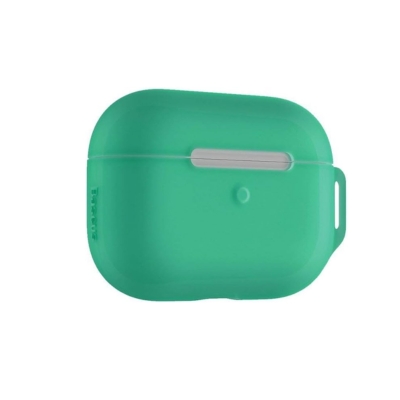 Baseus Jelly Lanyard Case for AirPods Pro in green color made from flexible silicone material with an attached lanyard for easy carrying.