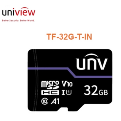 UNIVIEW TF Purple 32GB Micro SD card, model TF-32G-T-IN, compact storage solution for smartphones, cameras, and digital devices.