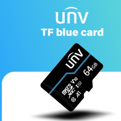 High-performance TF Blue 64GB Micro SD card, ideal for mobile devices, action cameras, and data backup.