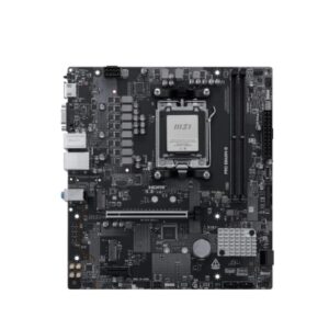 MSI PRO B840M-B mATX motherboard featuring AMD AM5 socket, two DDR5 memory slots, dual M.2 Gen4 SSD support, and 2.5G LAN for fast and stable wired connectivity for gaming and productivity.