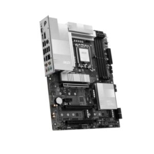MSI PRO Z890-P Wi-Fi ATX motherboard featuring Intel Ultra Series-2 chipset, four DDR5 memory slots, dual Gen5 and Gen4 M.2 SSD support, USB-C port, and high-speed Wi-Fi 7 for reliable wireless performance.