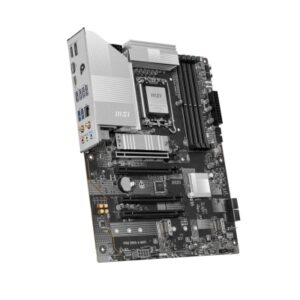 MSI PRO Z890-S Wi-Fi ATX motherboard with Intel Ultra Series-2 chipset, four DDR5 memory slots, dual Gen5 and Gen4 M.2 SSD support, USB-C port, and high-speed Wi-Fi 7 for reliable wireless performance.