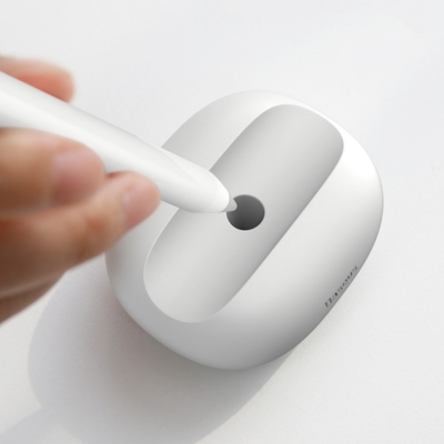 Baseus AP Pencil Silicone Holder in grey color made from soft silicone material for a comfortable and secure grip.