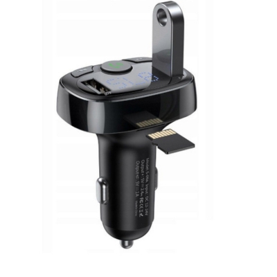 Baseus T-Type S-09A Bluetooth MP3 Car Charger (CCTM-01) with wireless audio transmission and USB charging support.