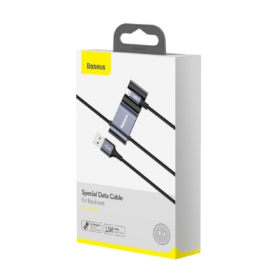 Baseus Special Data Cable for Backseat (CALHZ-01) in black, designed for convenient charging and data transfer for rear passengers.