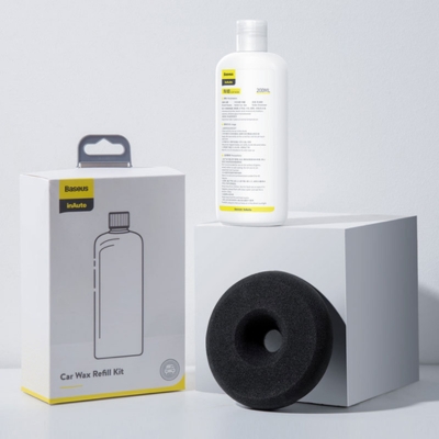 White Baseus Car Wax Refill Kit (CRDLQ-A02) designed for restoring vehicle shine and surface protection.