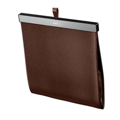 Baseus Large Back Seat Car Garbage Bag in brown color designed for hanging behind the car seat to keep the interior clean and organized.