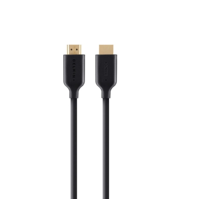 Belkin HDMI High-Speed 1M Cable with Ethernet (F3Y021bt1M) supporting 4K Ultra HD resolution and network connectivity over HDMI.