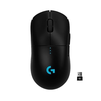 The Logitech G Pro Wireless is a lightweight esports gaming mouse featuring the HERO optical sensor, customizable RGB lighting, and ultra-low latency LIGHTSPEED wireless technology.