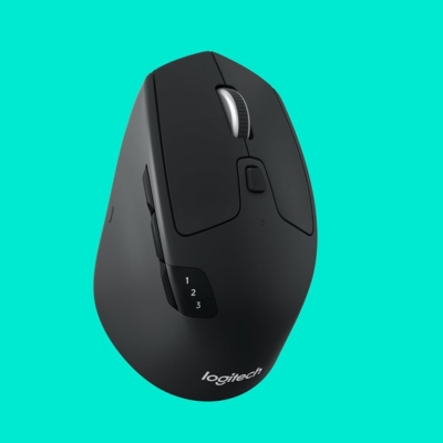 The Logitech M720 Triathlon is a wireless ergonomic mouse designed for multi-device use, featuring Bluetooth and USB connectivity, long battery life, and comfortable contour for extended use.