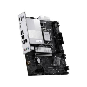 MSI PRO B860M-B micro-ATX motherboard featuring Intel Ultra Series-2 chipset, dual DDR5 memory slots, Gen5 and Gen4 M.2 slots, and a USB-C port for fast data transfer and future-ready connectivity.
