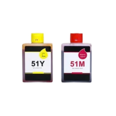 DELI 511Y yellow ink bottle 65ml for refilling compatible inkjet printers with bright yellow color.