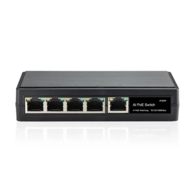 GNT-69P51G6 1-to-4 Gigabit PoE divider supporting 1000Mbps speed, splitting a single PoE input into four outputs with cascading for multiple devices.
