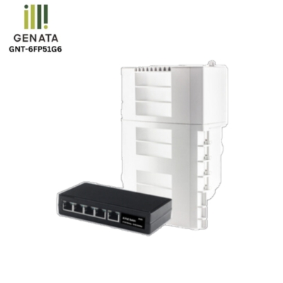 GNT-6FP51G6 1000Mbps outdoor PoE splitter with cascading, ideal for reliable installation in harsh weather conditions for multiple network devices.