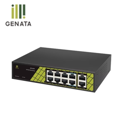 GNT 8+2 Port Waterproof PoE Switch model GNT-P9828F6 with 100Mbps Fast Ethernet speed, designed for outdoor and harsh weather environments.