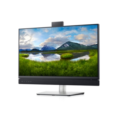 Dell C2422HE 24-inch FHD monitor with built-in camera and microphone, designed for seamless video conferencing and professional communication.