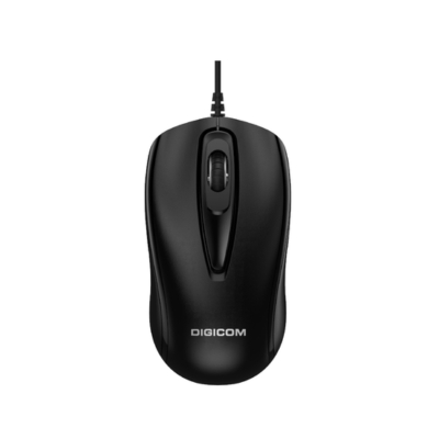 Digicom Wired Mouse 1500DPI (DG-W10) USB optical mouse designed for smooth and precise cursor control on laptops and desktop computers.