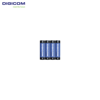Digicom R03P-4B heavy duty AAA batteries, 4-pack, suitable for powering remote controls, clocks, and small electronics.