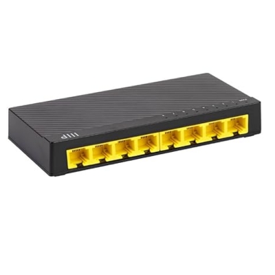 Digicom DG-5108GC 8-port gigabit desktop switch designed for high-speed wired network connectivity in homes and offices.