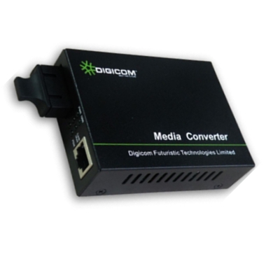 Digicom DG-8110SB-11-40A/B media converter enabling long-distance data transmission over single mode fiber up to 40KM.