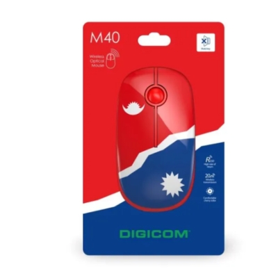 Digicom Nepal Edition wireless mouse (DG-M40/M41) designed for laptops and desktops with responsive 1600 DPI performance.