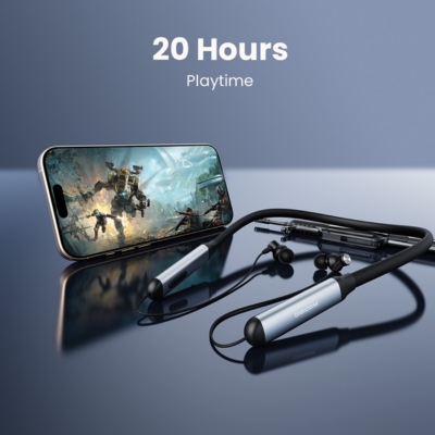 Digicom Flex 4 wireless neckband earphones with up to 20 hours battery life designed for music and phone calls.