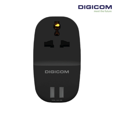 Digicom universal plug adapter with USB.
